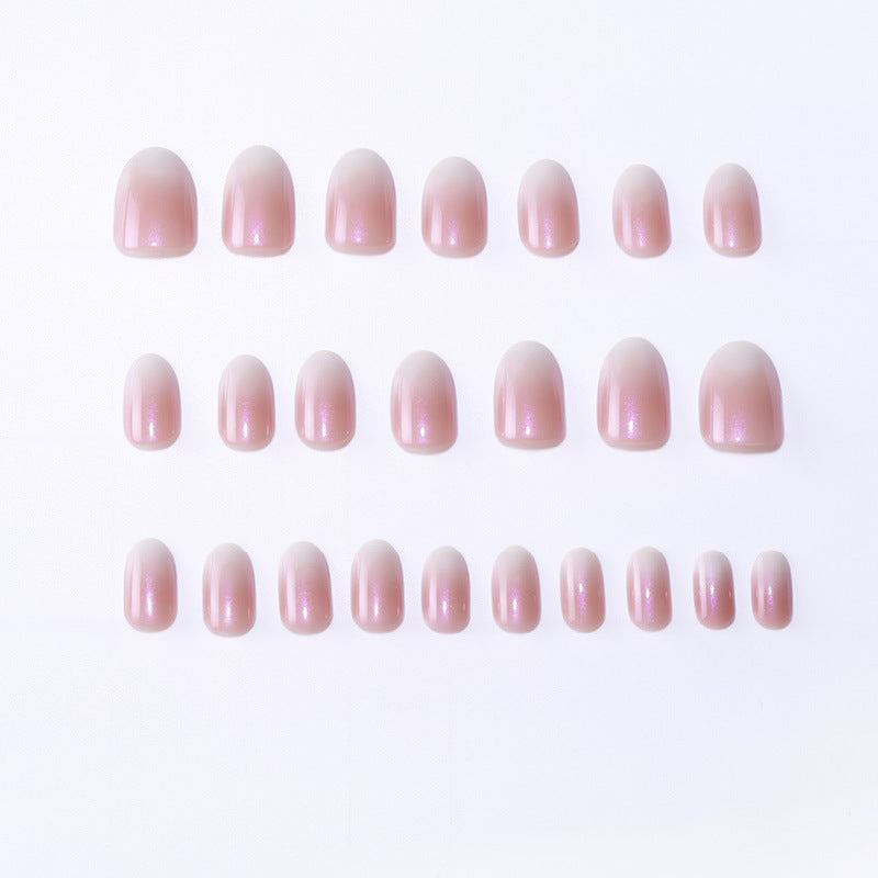 Silvery Fox Almond Press-On Nails / Translucent White