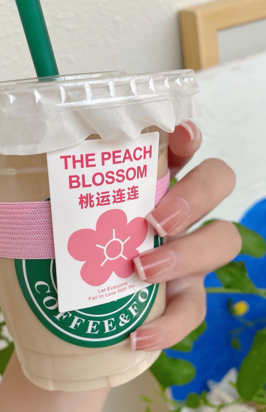 Sunset Paradise Round French Tip Press-On Nails / Rose Gradient